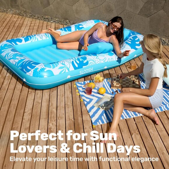 SLOOSH Inflatable Lounger Float, 85" x 57" Extra Large Pool Floats | NIB | - Picture 4 of 12